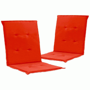Décoshop26 - lot de 2 coussins de chaise de jardin 100% polyester rouge 100 x 50 x 3 cm DEC021686 - 3001379369603