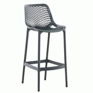 Décoshop26 - Tabouret de bar avec repose-pieds design moderne plastique gris foncé intérieur ou extérieur 10_0000038 - gris 3000885969604