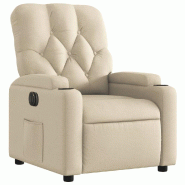 Fauteuil inclinable électrique Crème Tissu Modèle Herviora - 8721012171831