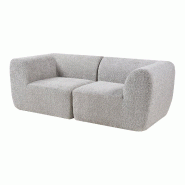 Helloshop26 - Canapé fauteuil modulable 2 places gris 03_0009150 - gris polyester 3000224532797