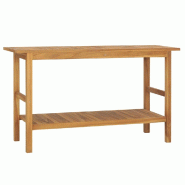 Helloshop26 - Meuble de salle de bain bois de 132 x 45 x 75 cm  teck solide  02_0006855 - Bois massif 3000371547767