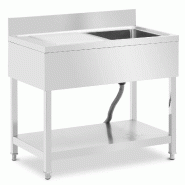 Helloshop26 - Plonge inox professionnel 1 évier 100 x 60 x 97 cm acier inoxydable argenté 14_0009559 - 3000221698939