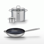 Lot Poêle 32cm et 2 Faitouts 14/26cm Elo Profi Therm Platinum - gris inox 3176239952124