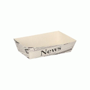 Papstar 50 barquettes à frites moyennes 3,5 cm x 7 cm x 12 cm blanches "sprint" - blanc en carton 48192000