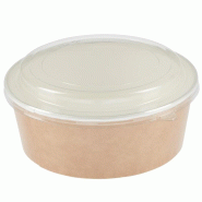 Pots alimentaires kraft recyclables avec couvercles - 1300ml - Lot de 150 | Colpac