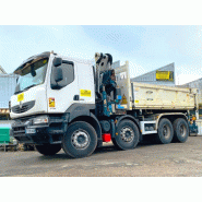 RENAULT kerax 8x4 520 bibenne cif grue cormach