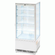 Romux® Vitrine Réfrigérée 4 Étagères avec 1 Porte Battante Blanche 100 litres Ventilée | Vitrine à Poser en verre droit - 8435811800341 Romux® Vitrine Réfrigérée 4 Étagères avec 1 Porte Battante Blanche 100 litres Ventilée | Vitrine à Poser en verre droit - 8435811800341