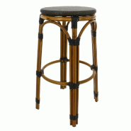 Tabouret de bar empilable d'extérieur en aluminium et textylène Biarritz bronze