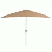 VidaXL Parasol d'extérieur avec mât en métal 300x200 cm taupe Modèle Solis Horizon - beige 44502