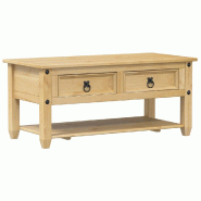 VidaXL Table basse avec tiroirs Corona 100x48x45 cm bois de pin massif Modèle Grandeur Moderne - 4002773