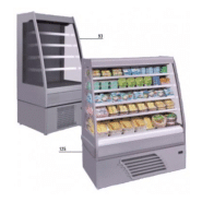 Vitrine semi-verticale positive sans porte , idéal pour chr, traiteurs, boulangeries, pâtisseries et chocolateries -curl 3 green 93 iarp