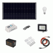 Alcapower Kit Îlot Photovoltaïque 110W Kit Avec Panneau Solaire, Contrôleur De Charge, Projecteur Et Accessoires D'Installation - noir 0803173016225