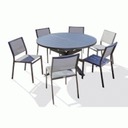 DCB GARDEN Ensemble repas 6 places en aluminium anthracite avec rallonge papillon - PELOSA - gris aluminium PELOSA-TB200+STO6CH DCB GARDEN Ensemble repas 6 places en aluminium anthracite avec rallonge papillon - PELOSA - gris aluminium PELOSA-TB200+STO6CH