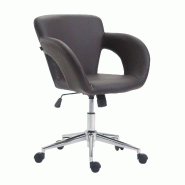 Décoshop26 - Fauteuil chaise de bureau en synthétique marron avec accoudoirs hauteur réglable BUR10344 - marron 3000438764885