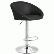 Décoshop26 - Tabouret de bar x1 réglable et pivotant dossier arrondi en PVC noir piètemet en métal chromé TDB10804 - noir 3000252956985 Décoshop26 - Tabouret de bar x1 réglable et pivotant dossier arrondi en PVC noir piètemet en métal chromé TDB10804 - noir 3000252956985