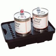 Plateau de rétention 20 litres en PE avec caillebotis amovible PE - CEMO - 8717 Plateau de rétention 20 litres en PE avec caillebotis amovible PE - CEMO - 8717
