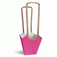 Sac fleuriste intérieur plastifié kraft fuchsia 11x11x20cm - par 10