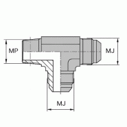 Tés - Orientable renversé mâle JIC X mâle NPT - 1"1/16' , 26.98 , 1/2' , 21.22
