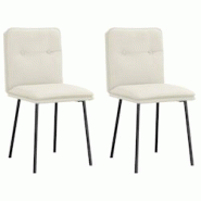 VidaXL Chaises à Manger Lot De 2 Crème Velours - beige 4101318 VidaXL Chaises à Manger Lot De 2 Crème Velours - beige 4101318