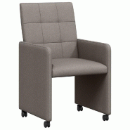 VidaXL Chaises de Salle à Manger avec Roues 2 pcs Taupe tissu Modèle Bellecour Prestige - 42017835
