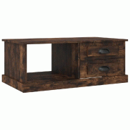 VidaXL Table basse Chêne fumé 90x50x35 cm Bois d'ingénierie Modèle Sirius Premium - 816245