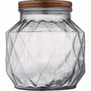 WellHome - Bocal en Verre 2,2 L avec Couvercle 16x16x17 cm - transparent verre WH17465