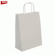 Apli Lot de 50 sacs kraft à soufflet 25x11x31 cm, coloris blanc - blanc papier 101649