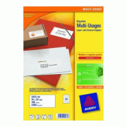 AVERY 2400 étiquettes multi-usages blanches, format 70 x 35 mm (100 feuilles A4 / cdt) - 5014702002618