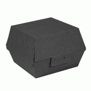 Boîte hamburger The Pack carton ondulé nano micro 14,4x13,6x9,2cm noir - par 500