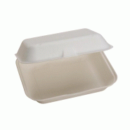 Boîte repas jetable 23x19x8 cm - 125 pièces - Ecobioshopping - 7611243242336