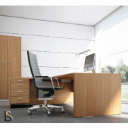 Bureau avec retour T45 finition bois- Quadrifoglio. - 220, Noyer canaletto, Gauche_0