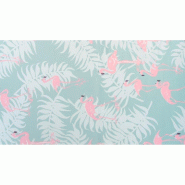 Chemin de table tissu flamant rose 28cm x 5m
