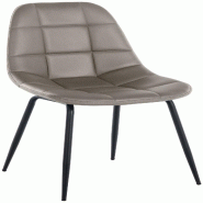 CLP Chaise de salle à manger Tom avec Pieds en métal noir Taupe/Similicuir - gris polyester 321170