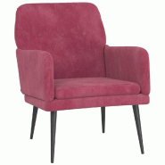Décoshop26 - Fauteuil lounge design et moderne avec accoudoirs 62 x 79 x 79 cm en velours rouge DEC028668 - rouge 3000256992309
