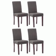 Décoshop26 - Lot de 4 chaises de salle à manger design moderne en tissu gris foncé pieds en bois marron foncé 10_0001770 - marron 3000250659673 Décoshop26 - Lot de 4 chaises de salle à manger design moderne en tissu gris foncé pieds en bois marron foncé 10_0001770 - marron 3000250659673