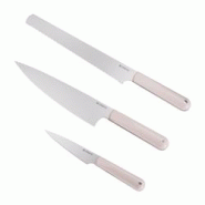 Ensemble de couteaux Ciarra Beyond Ensemble de 3 couteaux avec couteau de chef, couteau à pain, couteau tout usage VM860KS-P Rose - rose multi-matér Ensemble de couteaux Ciarra Beyond Ensemble de 3 couteaux avec couteau de chef, couteau à pain, couteau tout usage VM860KS-P Rose - rose multi-matér