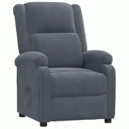 Fauteuil inclinable Gris foncé Velours Modèle Brellia - 342400