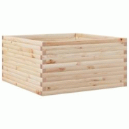 Helloshop26 - Jardinière bac lit surélevé plantes fleurs terrasse jardin 90 x 90 x 46 cm bois de pin massif marron 02_0038052 - 3000214036434_0
