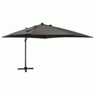 Helloshop26 - Parasol meuble de jardin déporté avec mât et lumières led 300 cm anthracite 02_0008517 - aluminium 3000454647766
