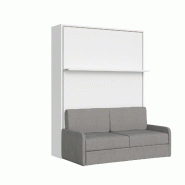 Itamoby Versia Sofà 160 Lit Double Escamotable Vertical Avec Canapé Et Étagère Blanc - blanc 8050598908747_0