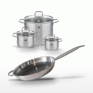 Lot 3 Faitouts Elo Relief Solution 16/20/26 cm et Poêle 32 cm - gris 3176239959765