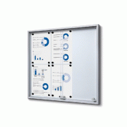 SHOWDOWN Displays Exposiciónate Vitrine Intérieure Verrouillable avec Portes Coulissantes SLIM 6x A4 SCSLG6xA4 - argenté aluminium SCSLG6xA4