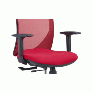 Siège de bureau dossier résille MAT - Rouge, Réglable hauteur_0