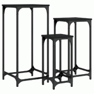 Tables d’appoint gigognes 3 pcs noir bois d'ingénierie Modèle Atlas Master Prestige - 838938