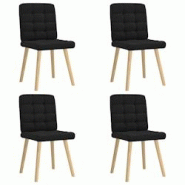 VidaXL Chaises à Manger Lot De 4 Noir Tissu - noir 8721158566386 VidaXL Chaises à Manger Lot De 4 Noir Tissu - noir 8721158566386