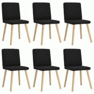VidaXL Chaises à Manger Lot De 6 Noir Tissu - noir 8721158569387 VidaXL Chaises à Manger Lot De 6 Noir Tissu - noir 8721158569387