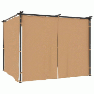 VidaXL Tonnelle avec rideaux 3x3 m Taupe Acier Modèle Atlas Atelier - 313897