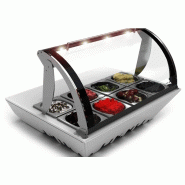 Vitrine réfrigérée à Tapas ventilée 8 GN 1/6 Série TOPPING BOX Sayl
