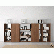 Armoire à porte coulissante Segno - Dellarovere. - Chêne foncé