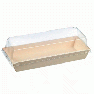 Barquette bois laminé avec couvercle 21,5x8,2x3cm - par 200